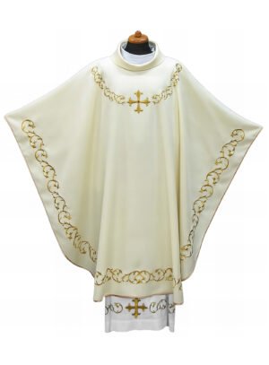 Cream Embroidered Chasuble W7037