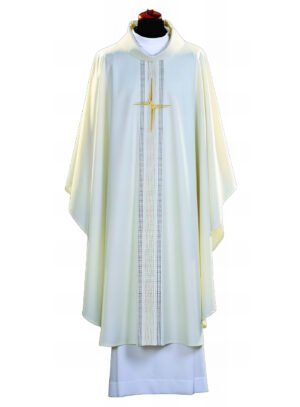 Cream Embroidered Chasuble W7040