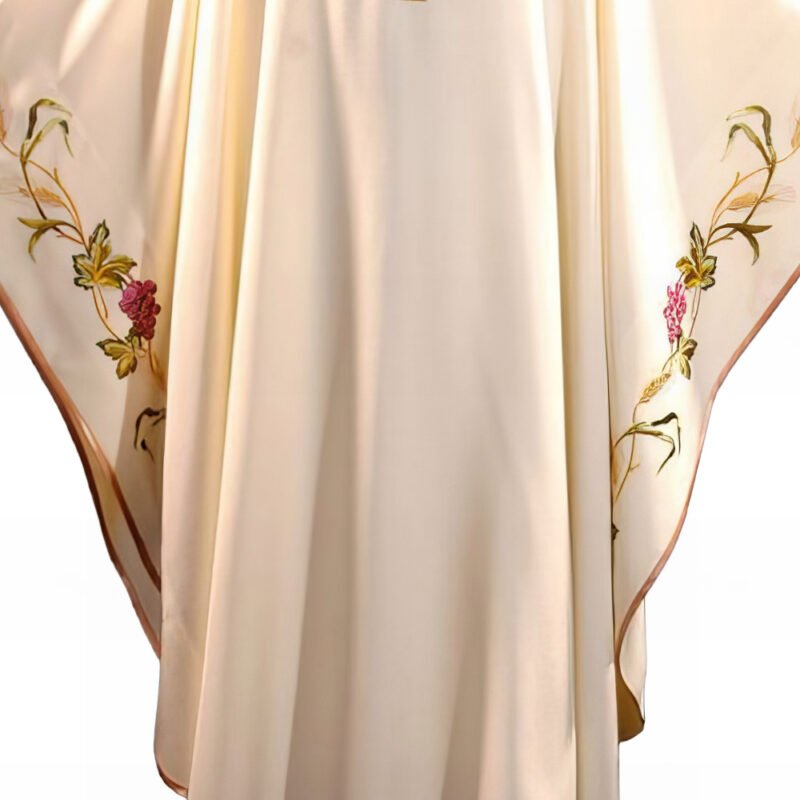 Cream Embroidered Chasuble W70402