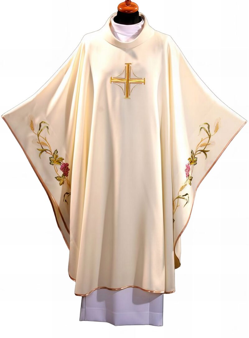 Cream Embroidered Chasuble W7041