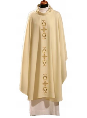 Cream Embroidered Chasuble W7045
