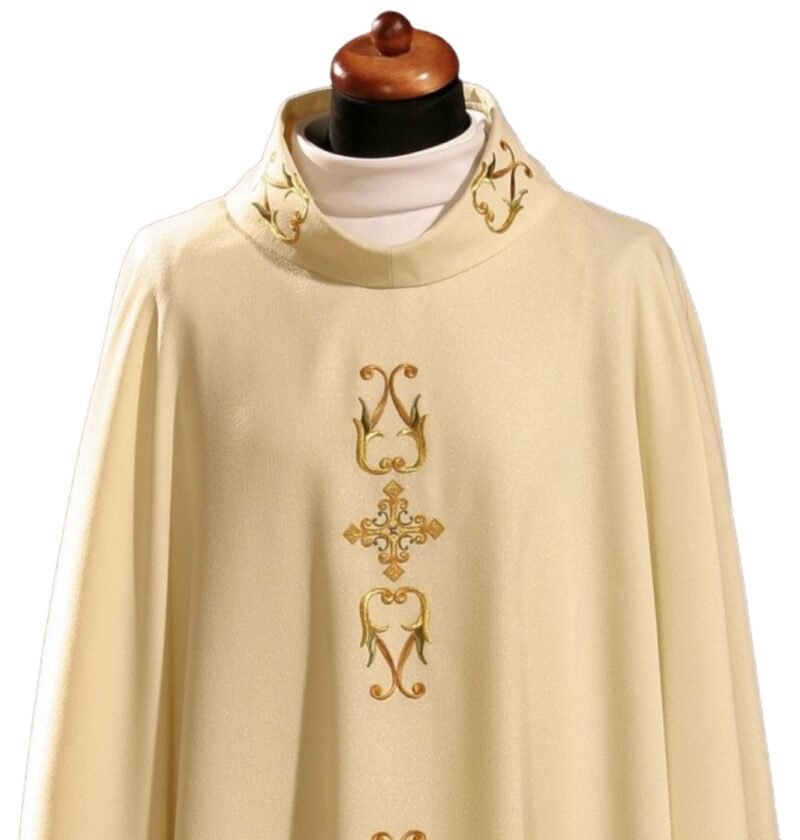 Cream Embroidered Chasuble W70451