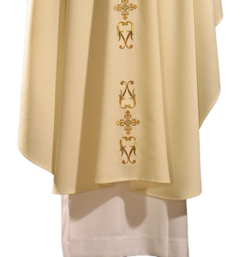 Cream Embroidered Chasuble W70452