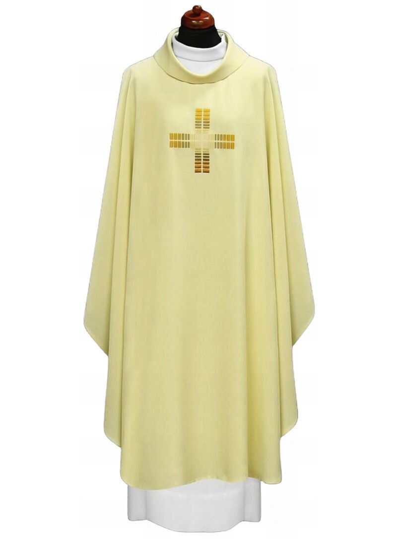 Cream Embroidered Chasuble W7047