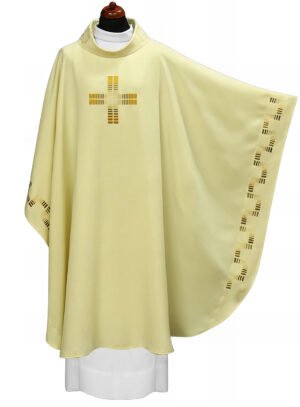 Cream Embroidered Chasuble W7048
