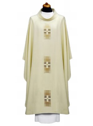 Cream Embroidered Chasuble W7049