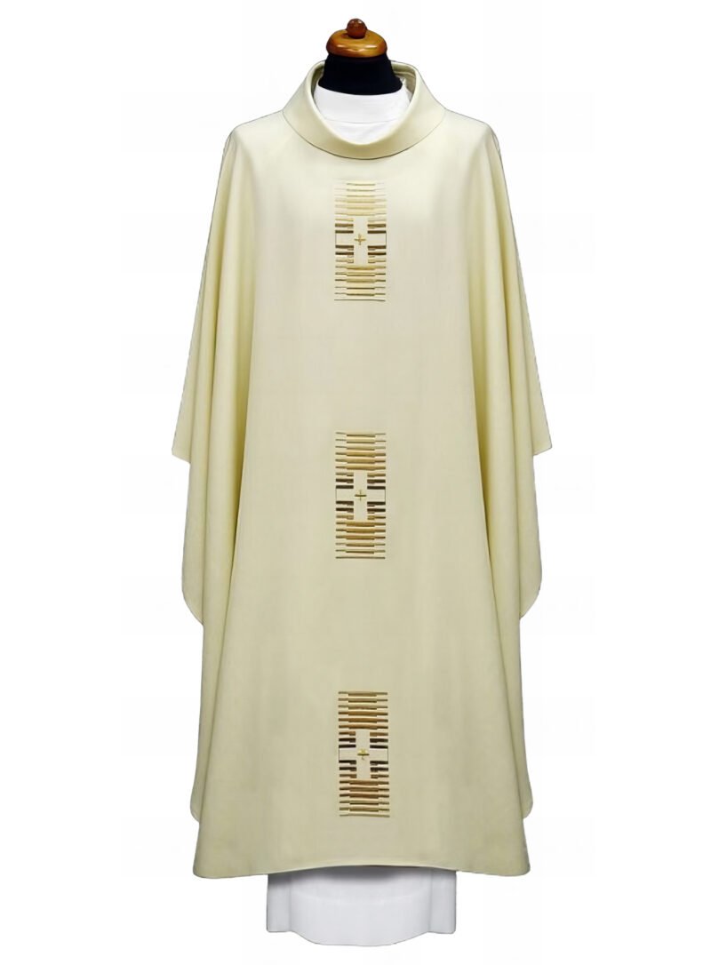 Cream Embroidered Chasuble W7049