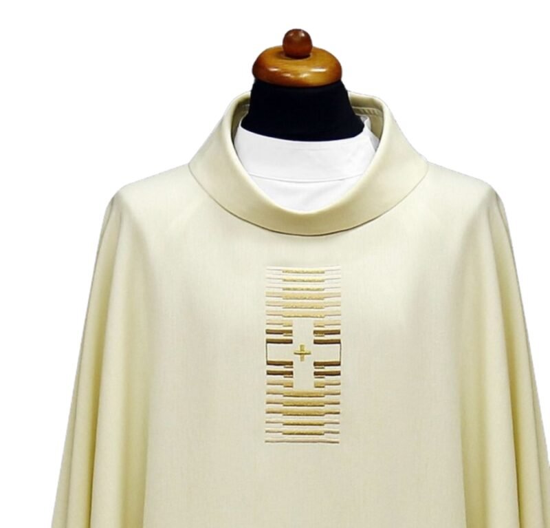 Cream Embroidered Chasuble W70491
