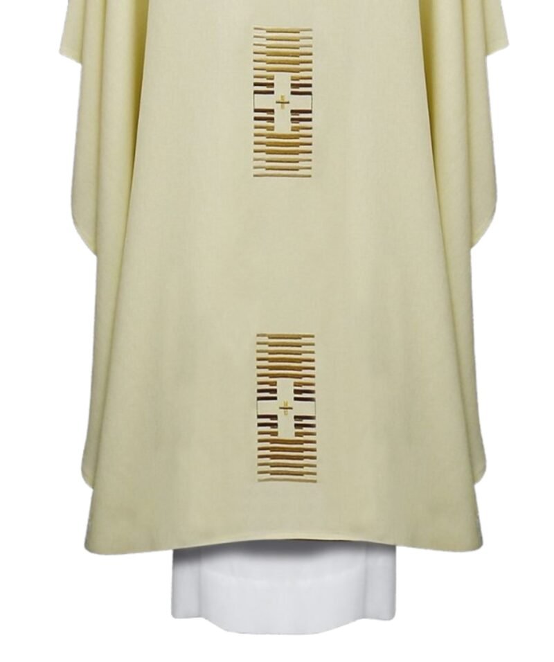 Cream Embroidered Chasuble W70492
