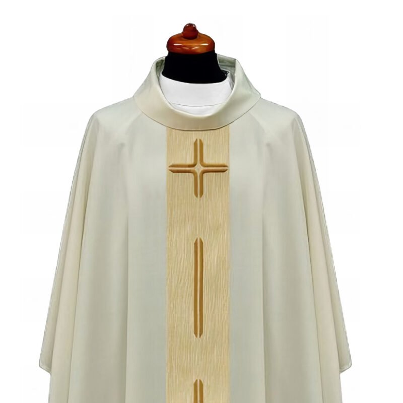 Cream Embroidered Chasuble W70511