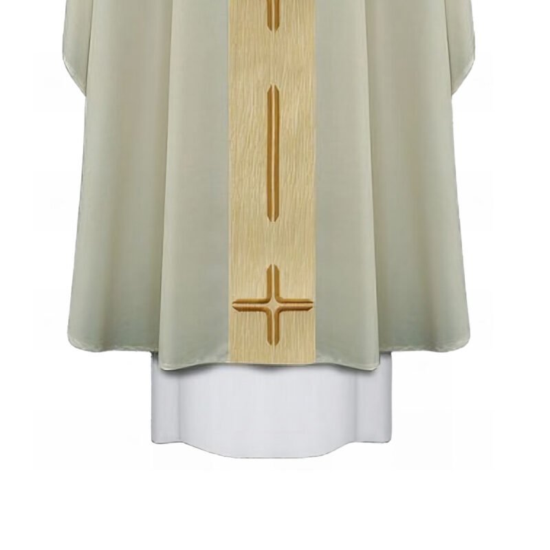 Cream Embroidered Chasuble W70512