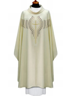 Cream Embroidered Chasuble W7052