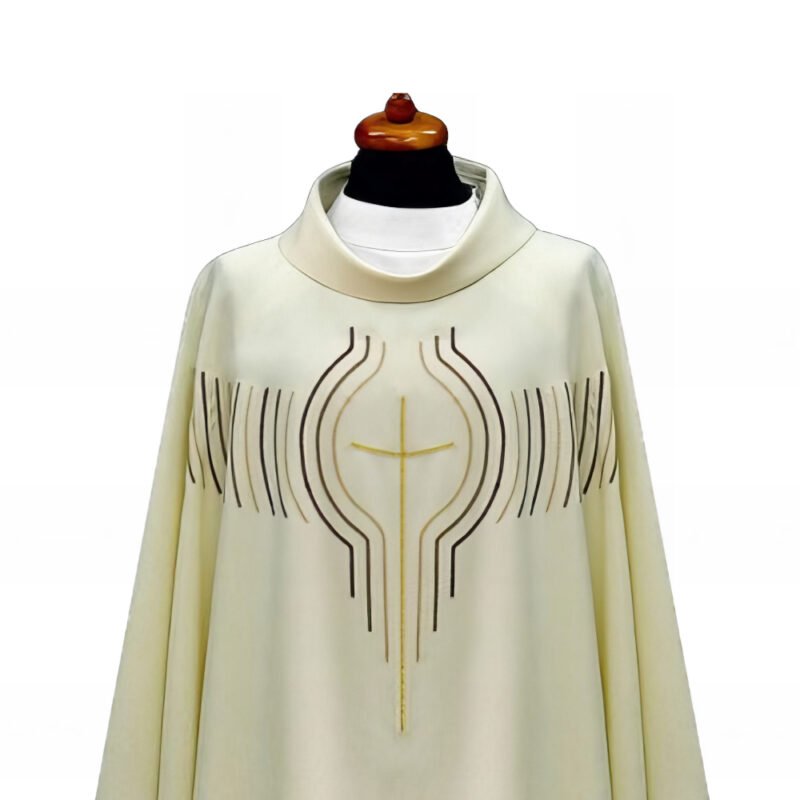 Cream Embroidered Chasuble W70521