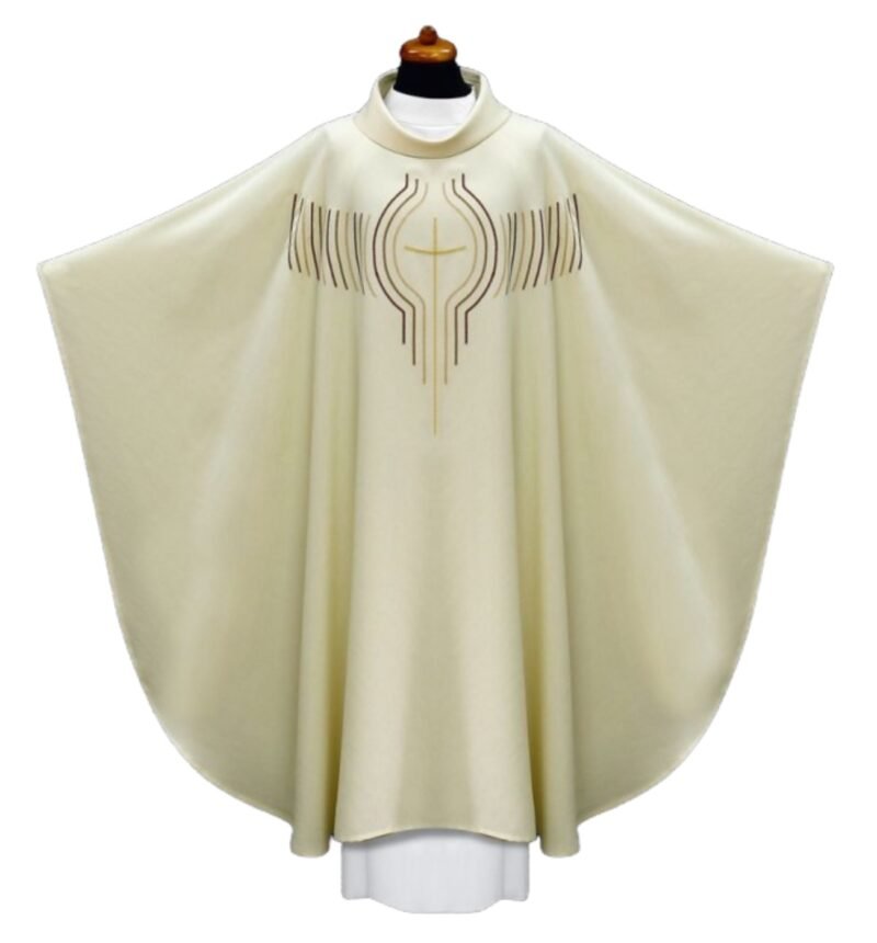 Cream Embroidered Chasuble W70523