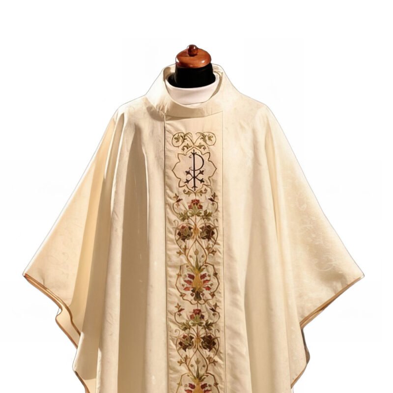 Cream Embroidered Chasuble W70531