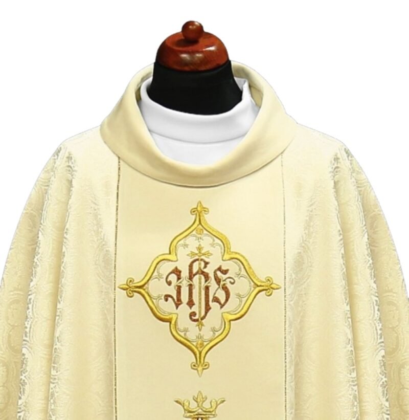 Cream Embroidered Chasuble W70551