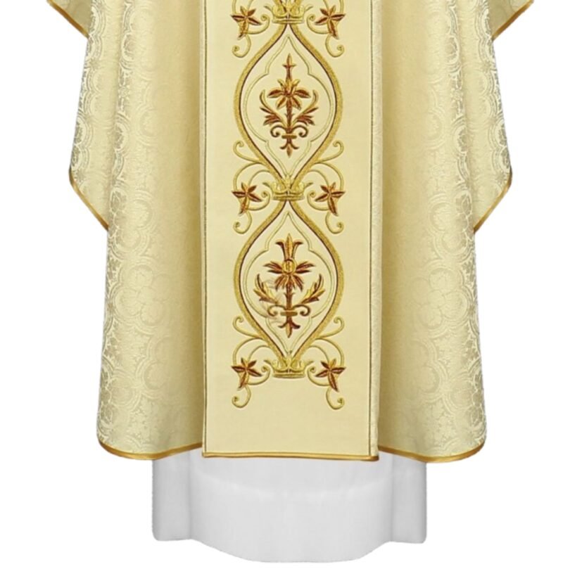 Cream Embroidered Chasuble W70552