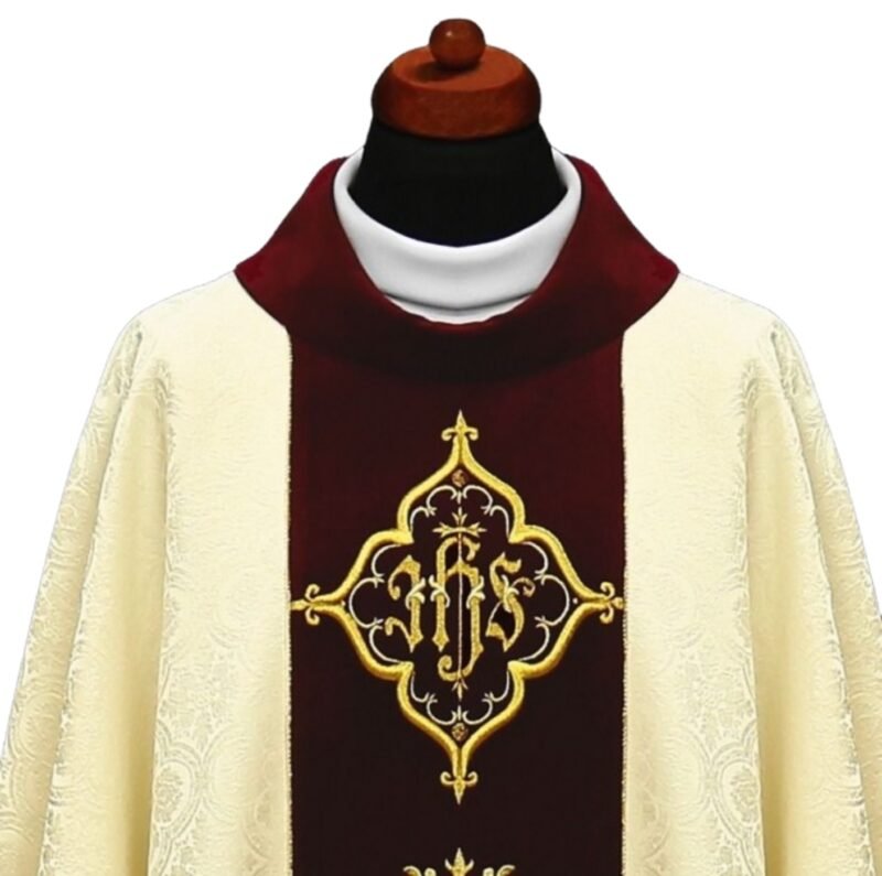 Cream Embroidered Chasuble W70561