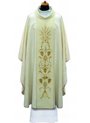 Cream Embroidered Chasuble W7057
