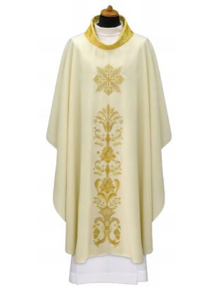 Cream Embroidered Chasuble W7058