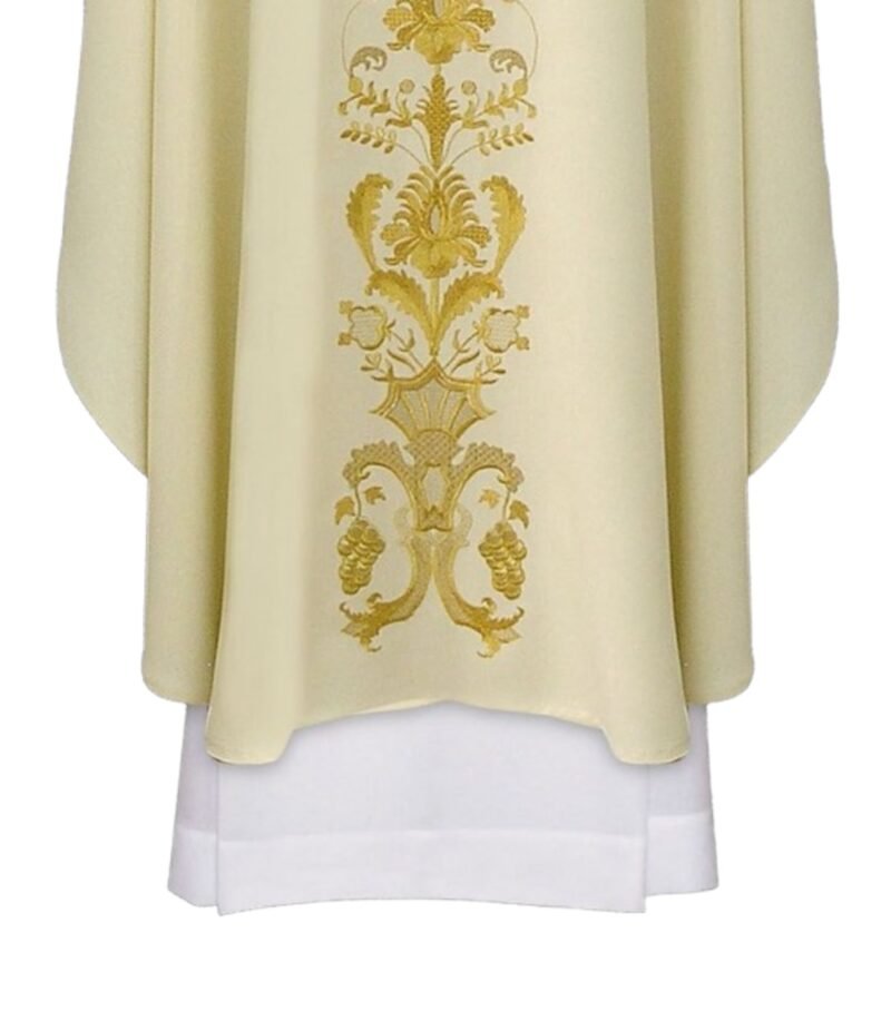 Cream Embroidered Chasuble W70583