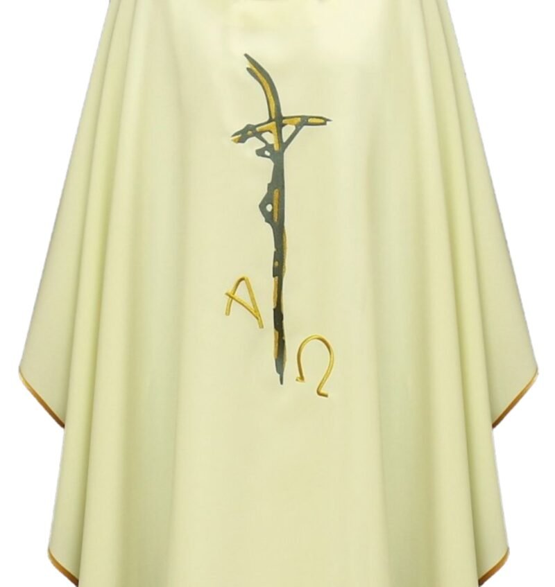 Cream Embroidered Chasuble W70592
