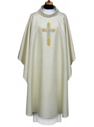 Cream Embroidered Chasuble W7061