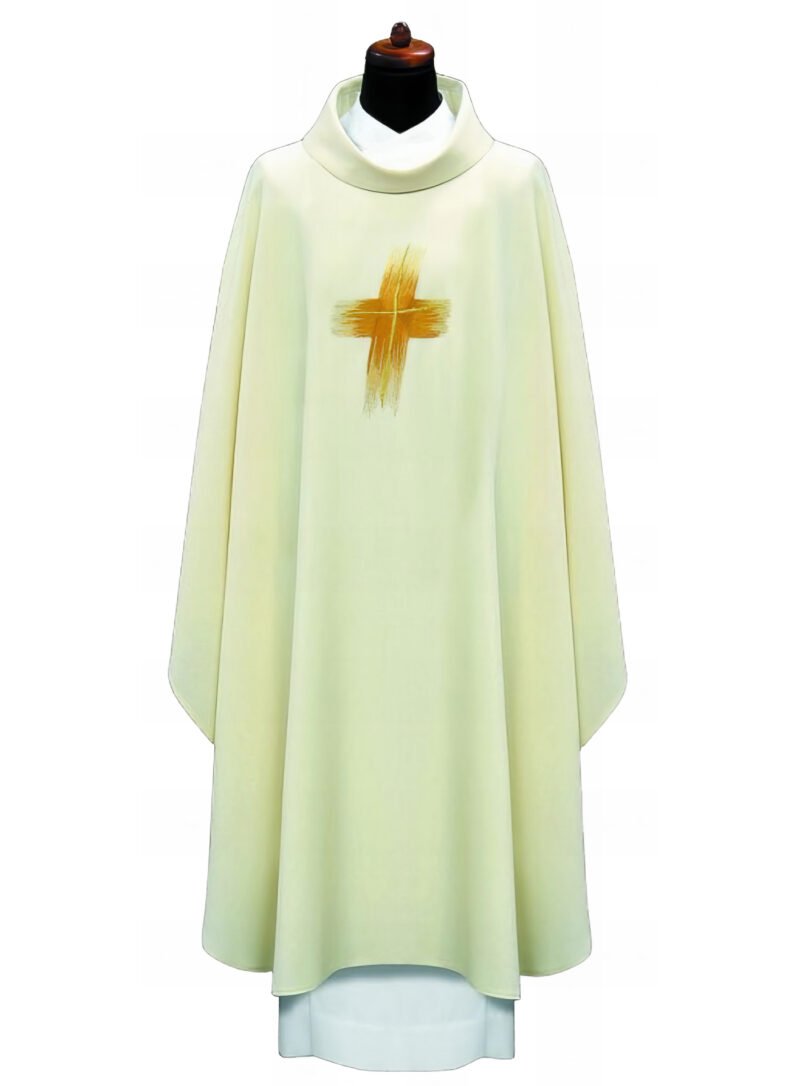 Cream Embroidered Chasuble W7062