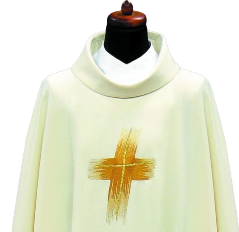 Cream Embroidered Chasuble W70621
