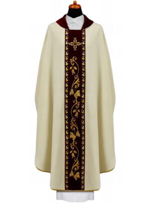 Cream Embroidered Chasuble W7064
