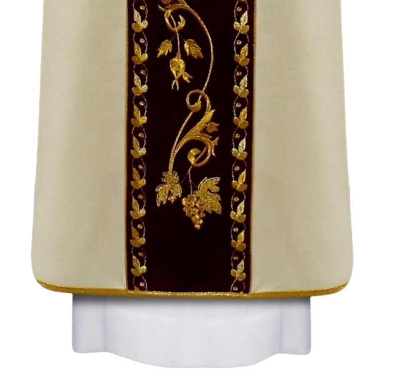 Cream Embroidered Chasuble W70642