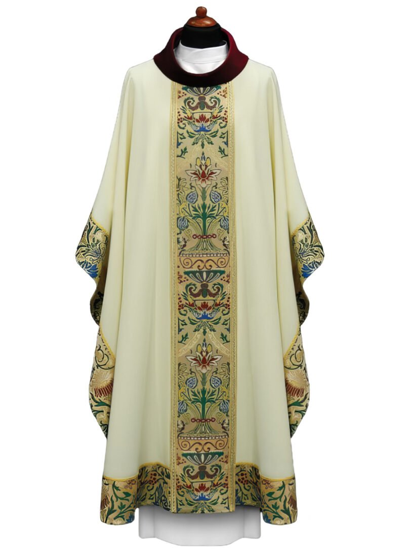 Cream Embroidered Chasuble W7066