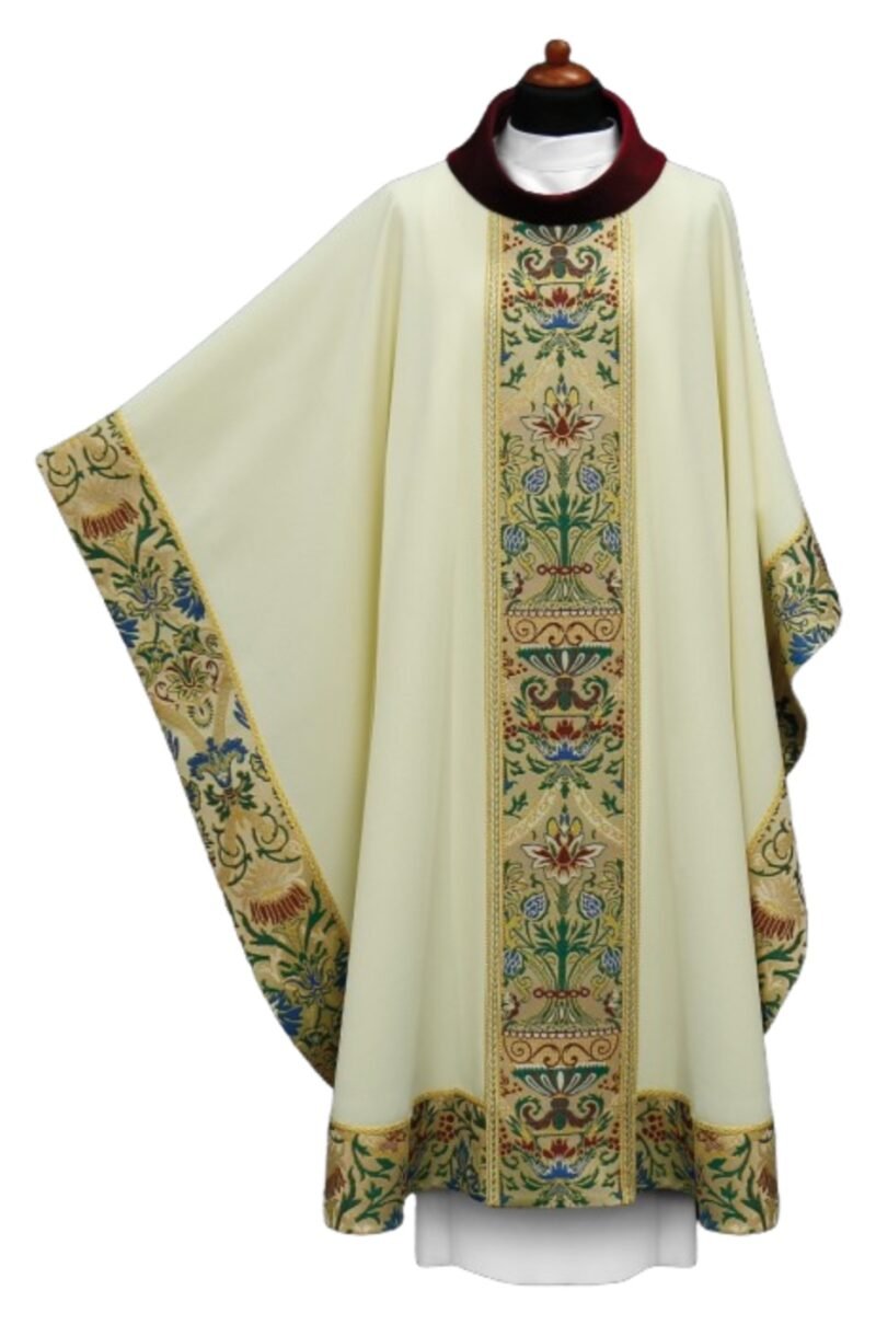 Cream Embroidered Chasuble W70661