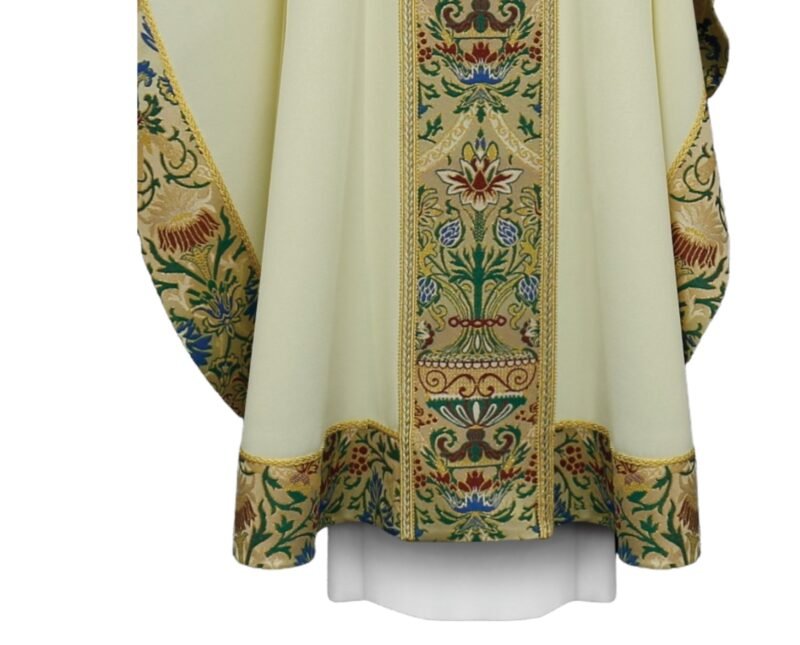 Cream Embroidered Chasuble W70665