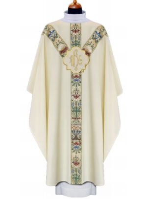 Cream Embroidered Chasuble W7067