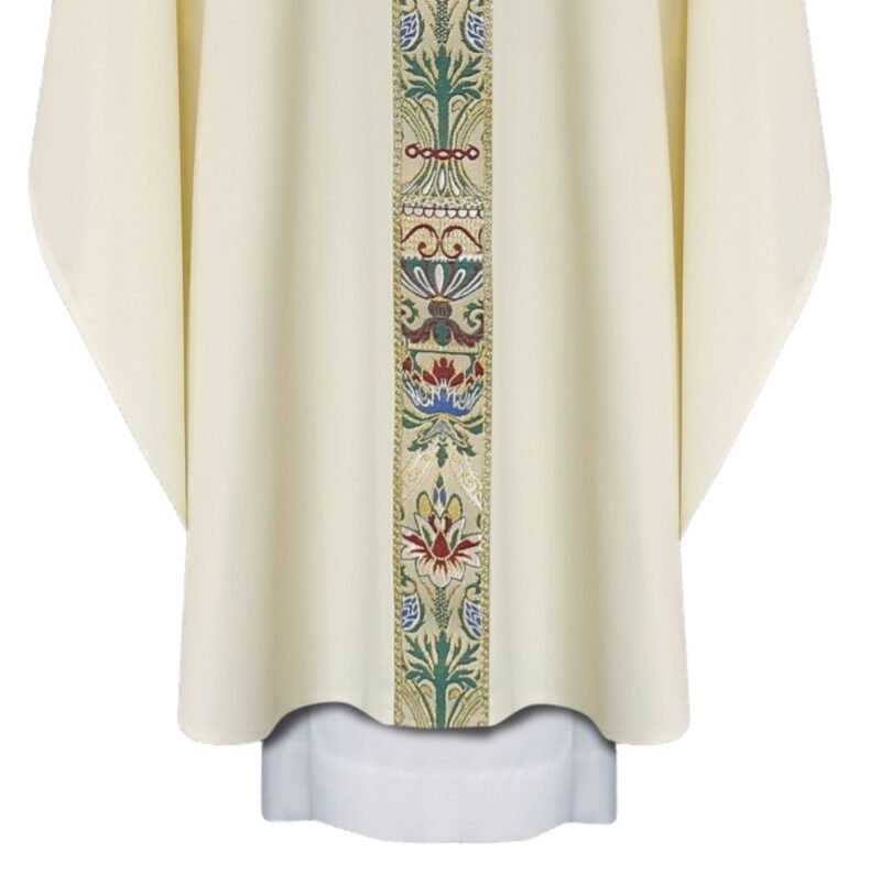 Cream Embroidered Chasuble W70672