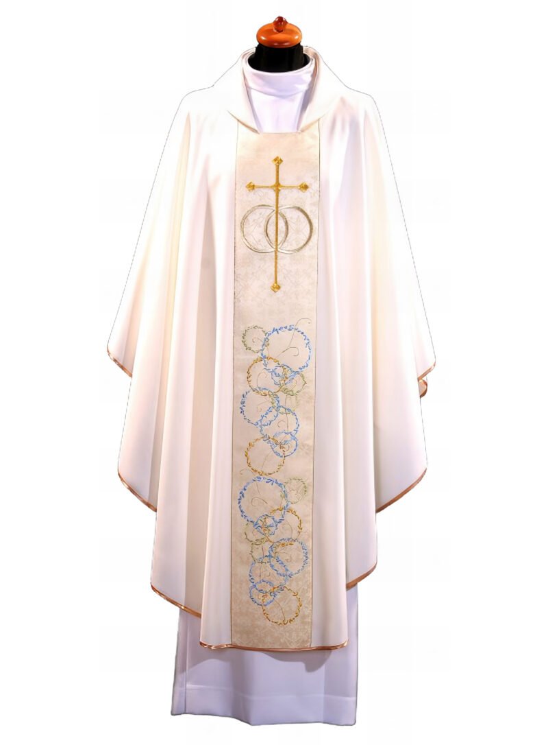 Cream Embroidered Chasuble W7068