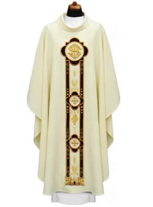 Cream Embroidered Chasuble W7069