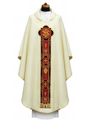Cream Embroidered Chasuble W7070