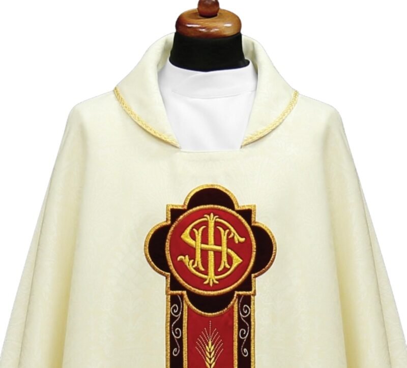 Cream Embroidered Chasuble W70701