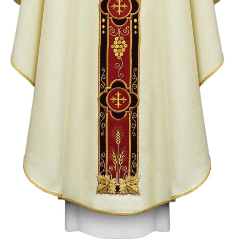 Cream Embroidered Chasuble W70702