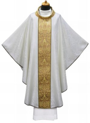Cream Embroidered Chasuble W7072