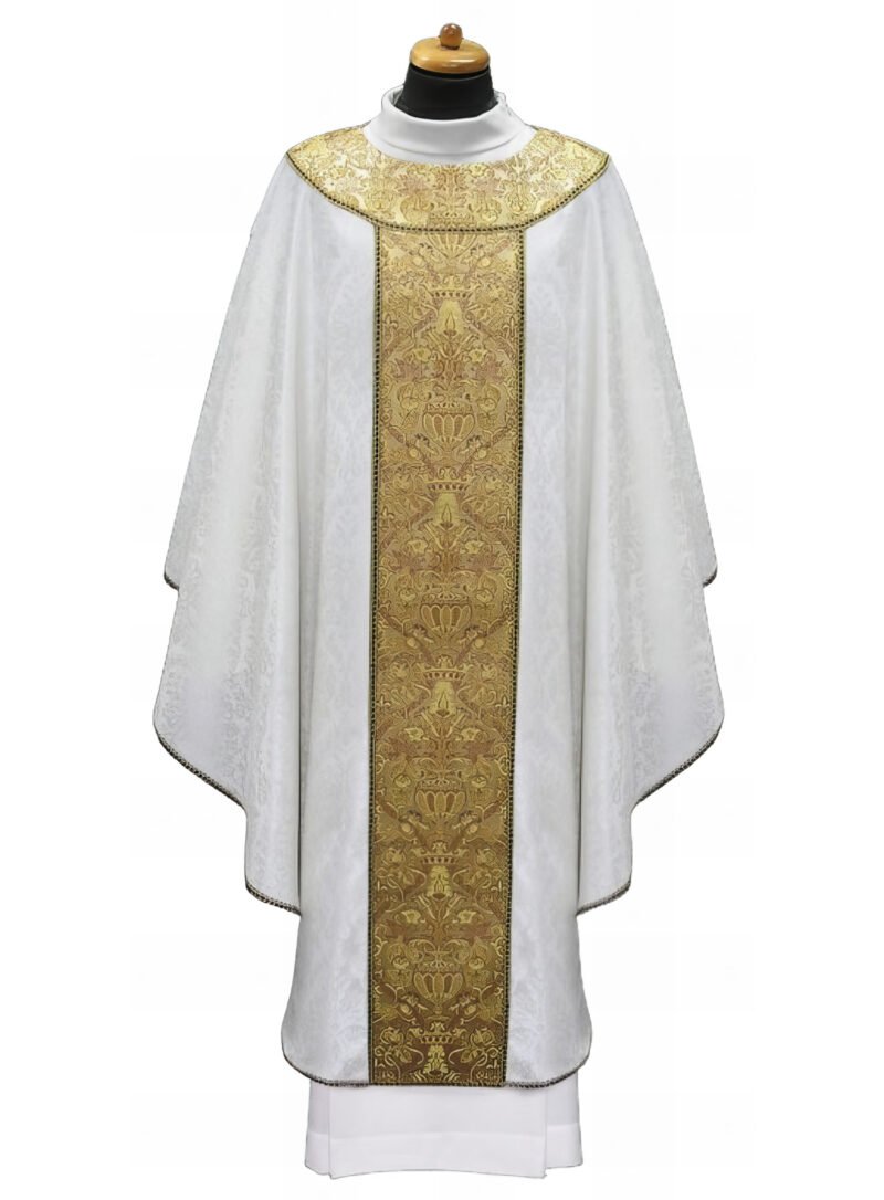 Cream Embroidered Chasuble W7073