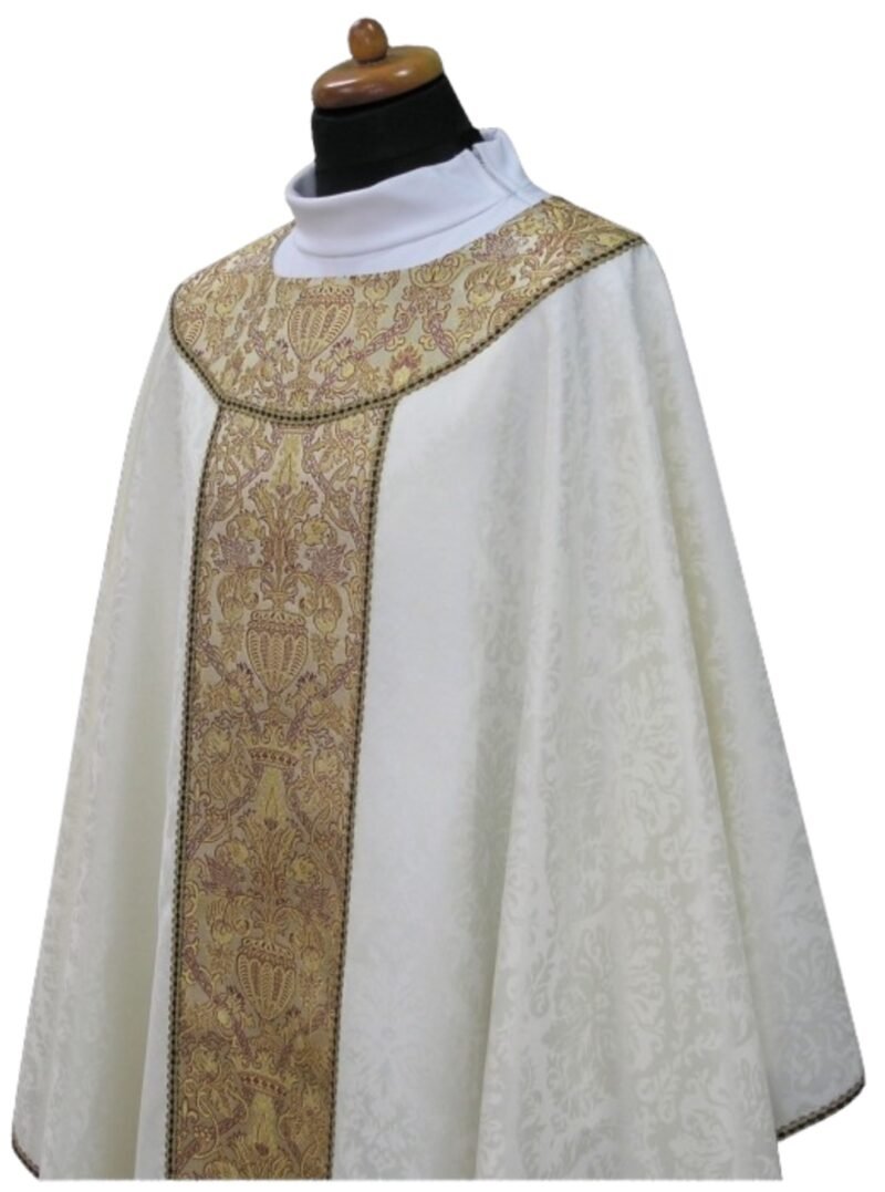 Cream Embroidered Chasuble W70731