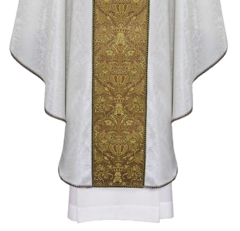 Cream Embroidered Chasuble W70732