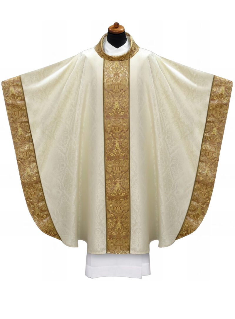 Cream Embroidered Chasuble W7074