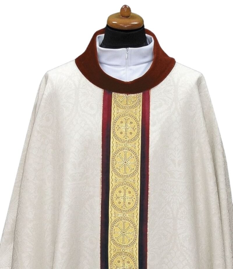 Cream Embroidered Chasuble W70751