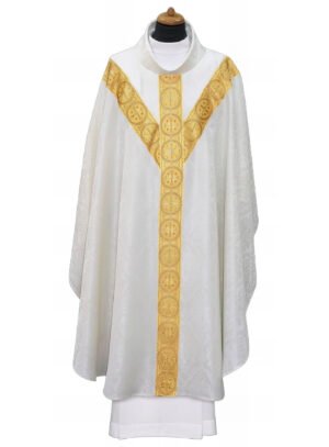 Cream Embroidered Chasuble W7076
