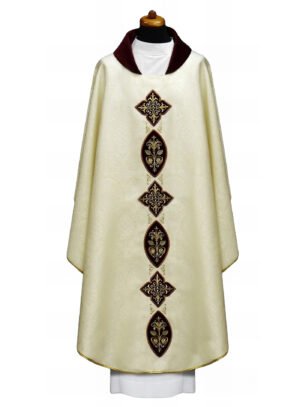 Cream Embroidered Chasuble W7078