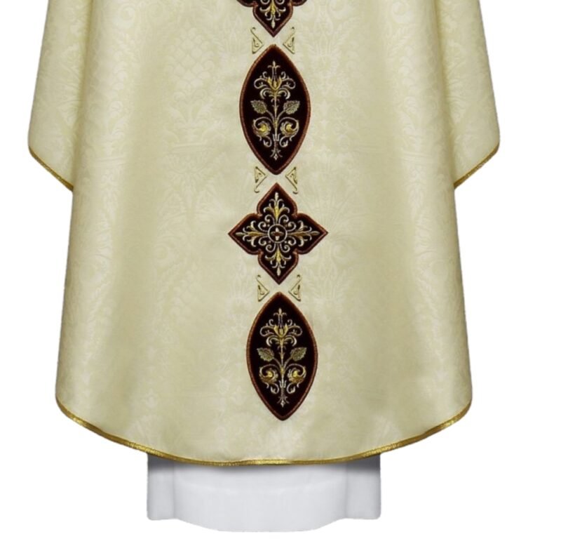 Cream Embroidered Chasuble W70782